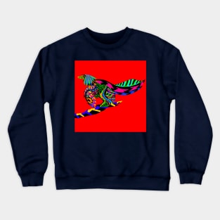 winged velociraptor the bird dinosaur ecopop Crewneck Sweatshirt